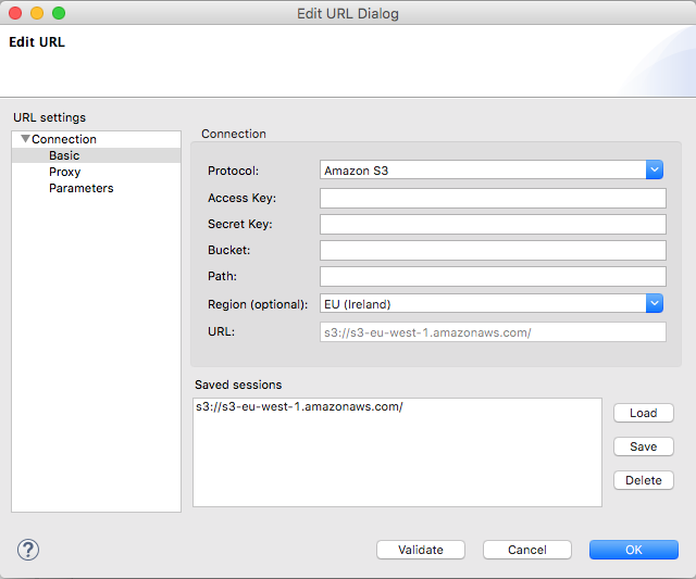 Edit URL Dialog - Amazon S3