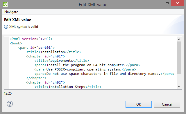 Multiline string parameter - validating XML