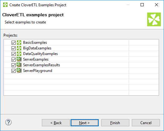 CloverETL Examples Project Wizard