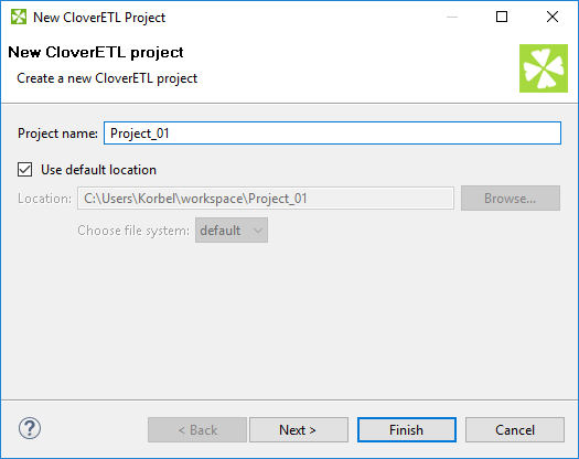 Naming a CloverETL Project