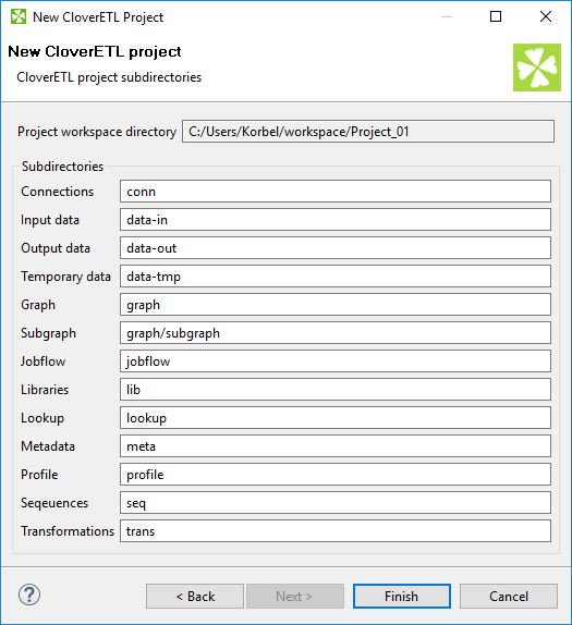 CloverETL Project subdirectories