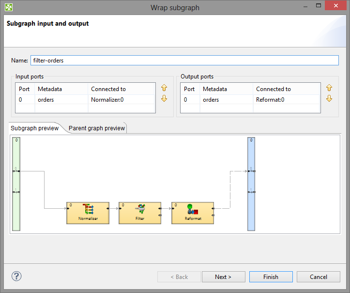 Wrapping Subgraph Wizard