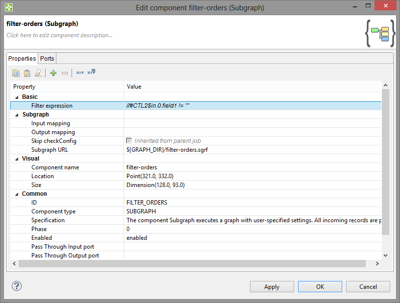 Public parameter appeared as a subgraph component attribute