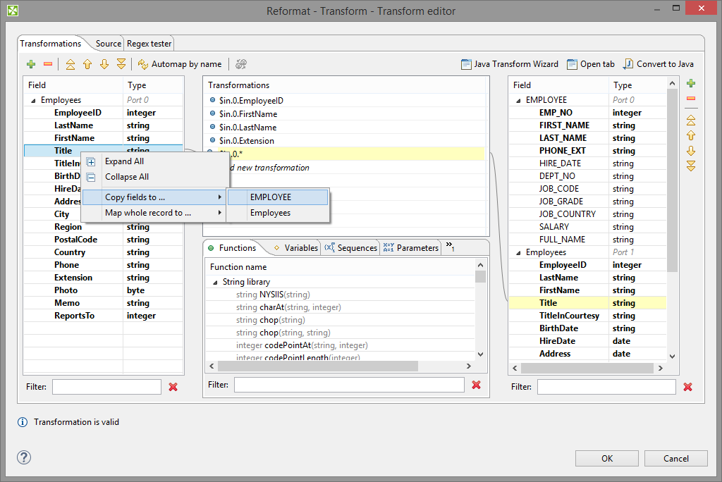 Copying the Input Field to the Output