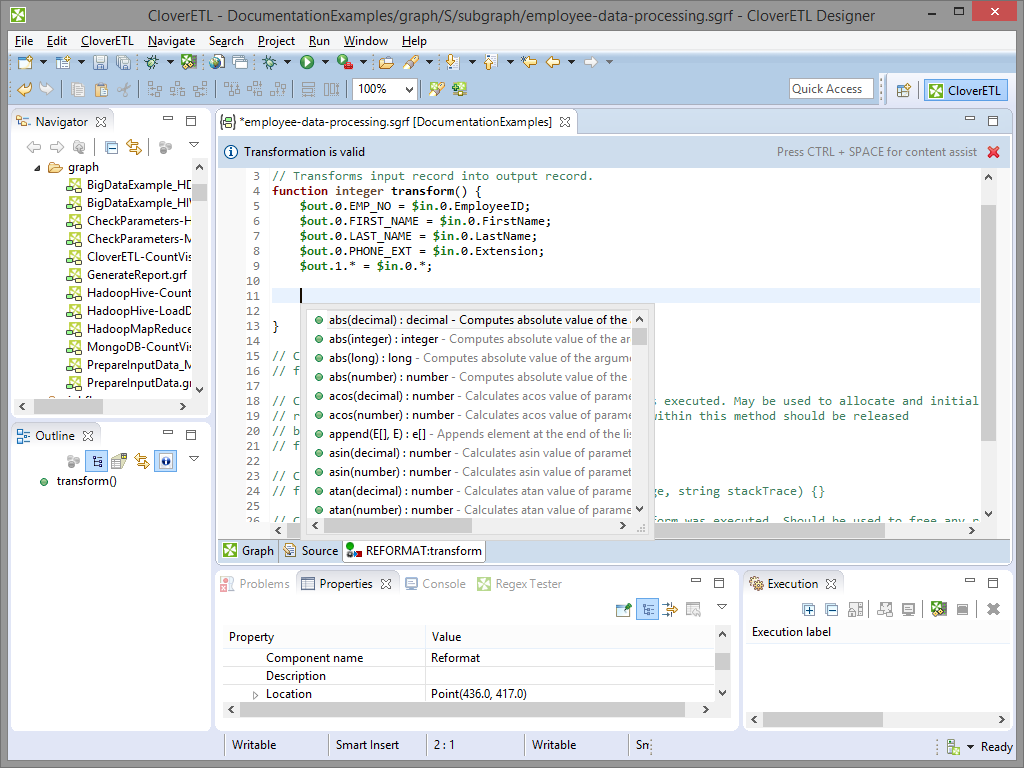 Content Assist (List of CTL Functions)