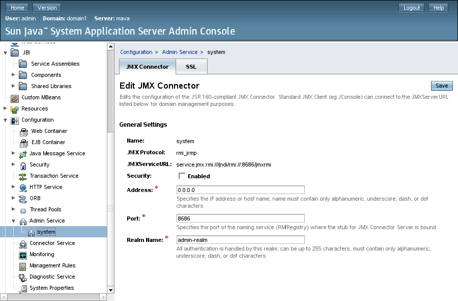 Glassfish JMX connector