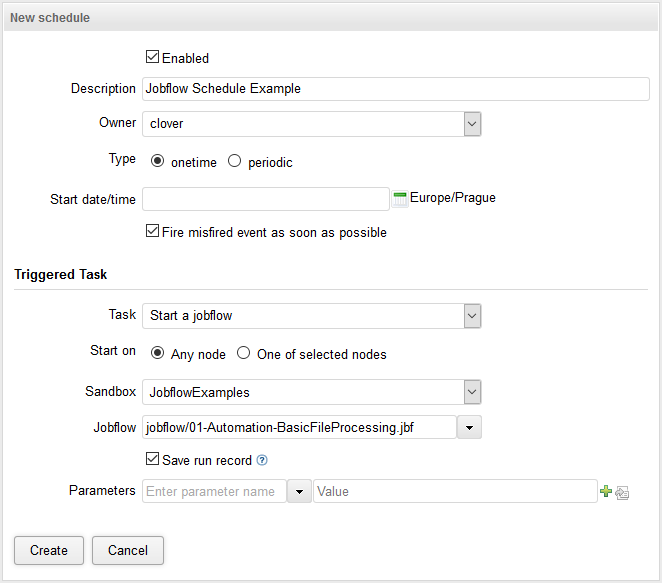 Web GUI - Jobflow execution task