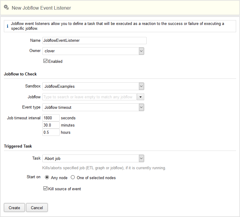 Web GUI - jobflow timeout event