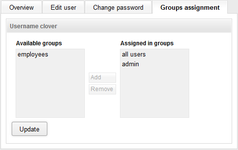 Web GUI - groups assignment