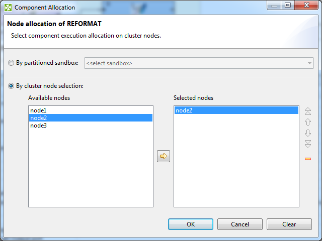 Component allocation dialog