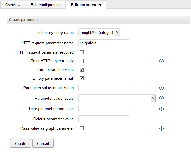 Creating new parameter