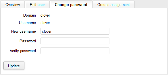 Web GUI - change password