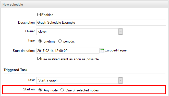 Schedule allocation - Any node