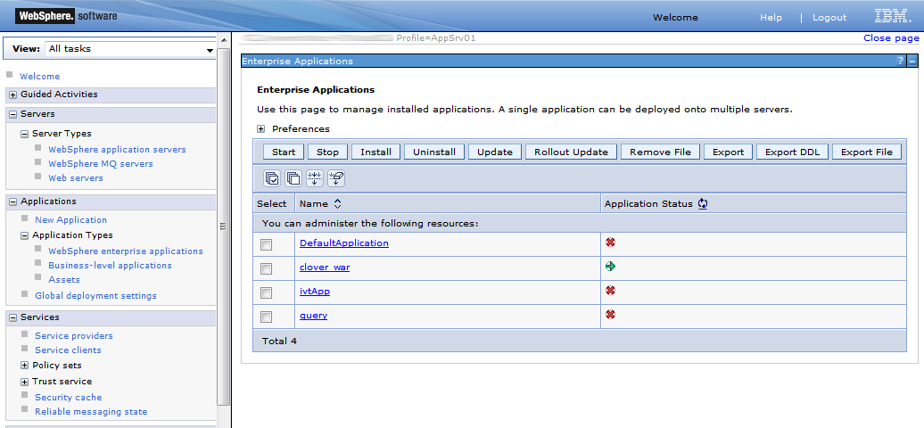 CloverETL Server as the only running application on IBM WebSphere