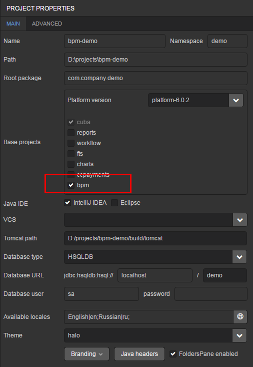 CUBA Platform. BPM Subsystem