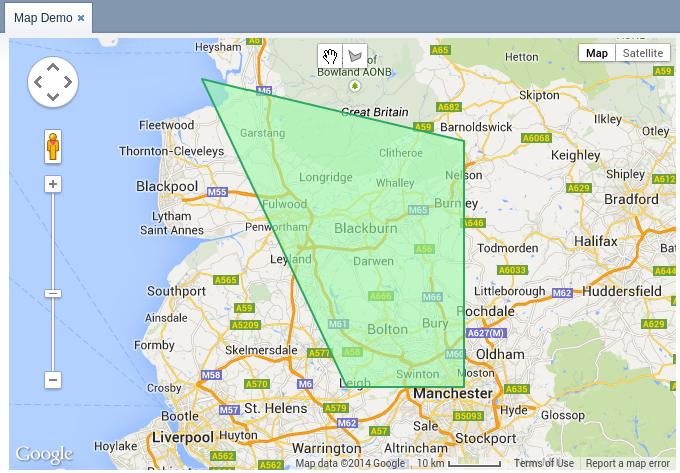 map demo polygon display