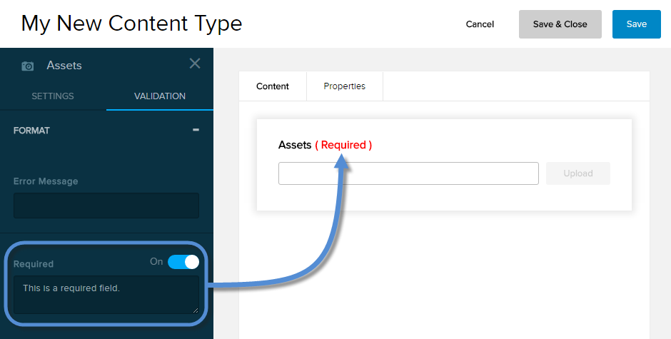 Validation for Assets field