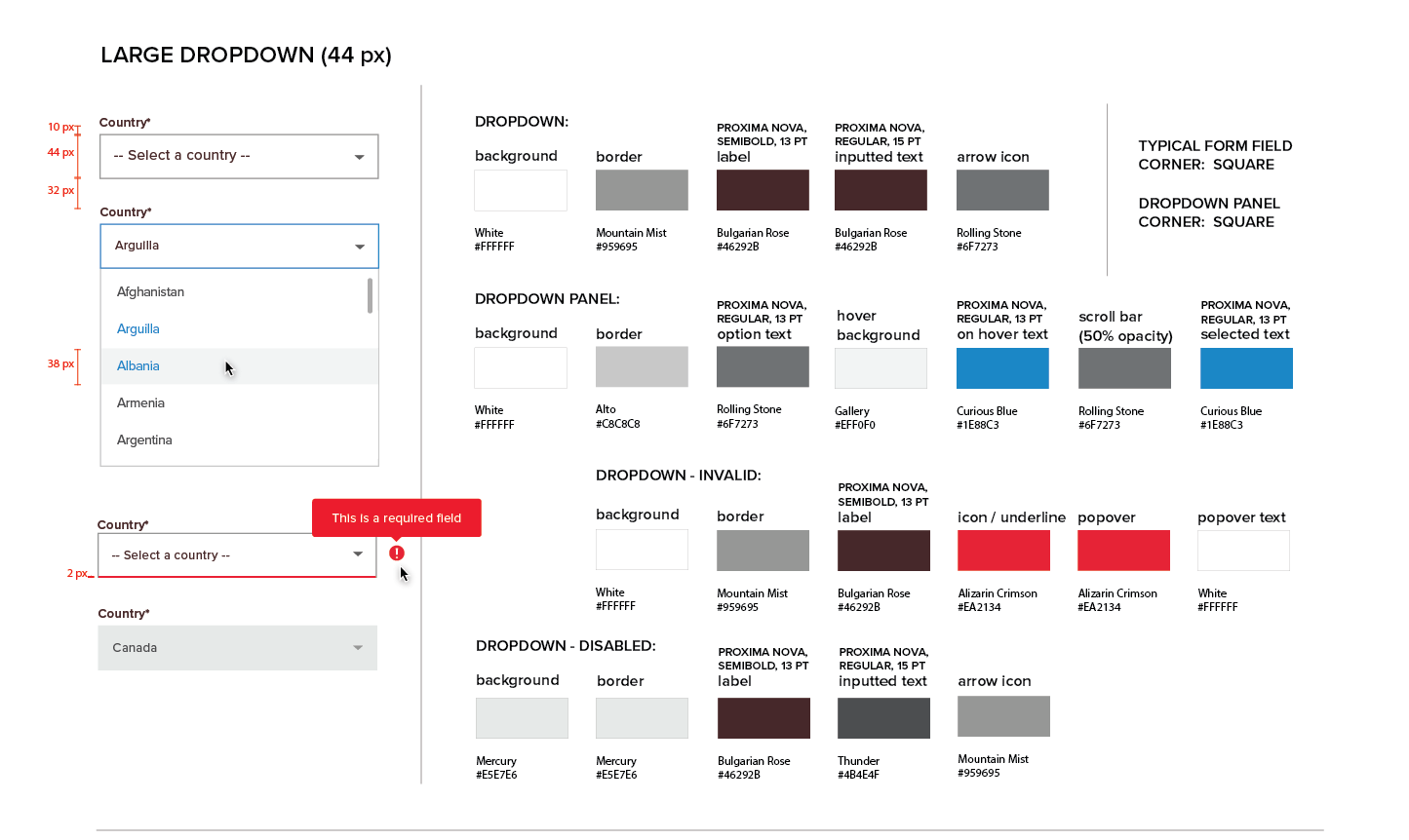 Persona Bar Style Guide - Large Dropdown