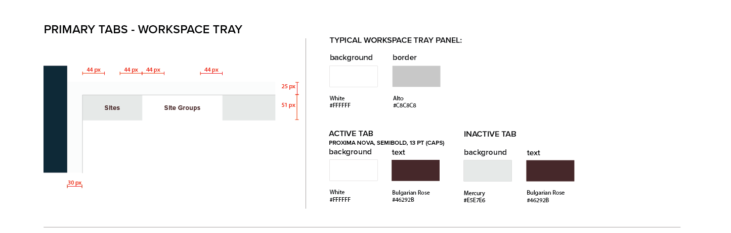 Persona Bar Style Guide - Primary Tabs - Workspace Tray