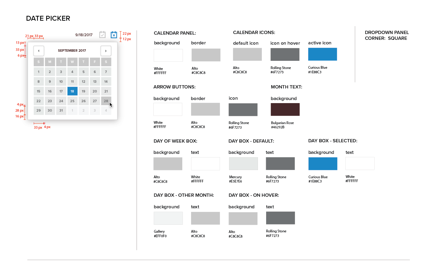 Persona Bar Style Guide - Date Picker