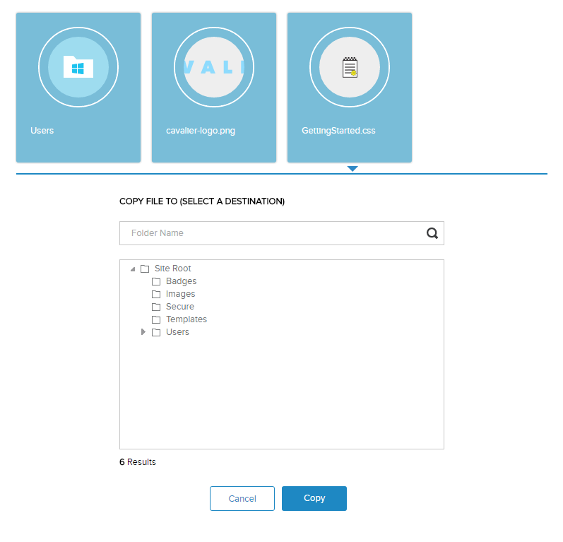 Copy File To folder selector