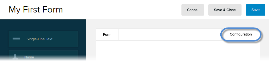 Form > Configuration