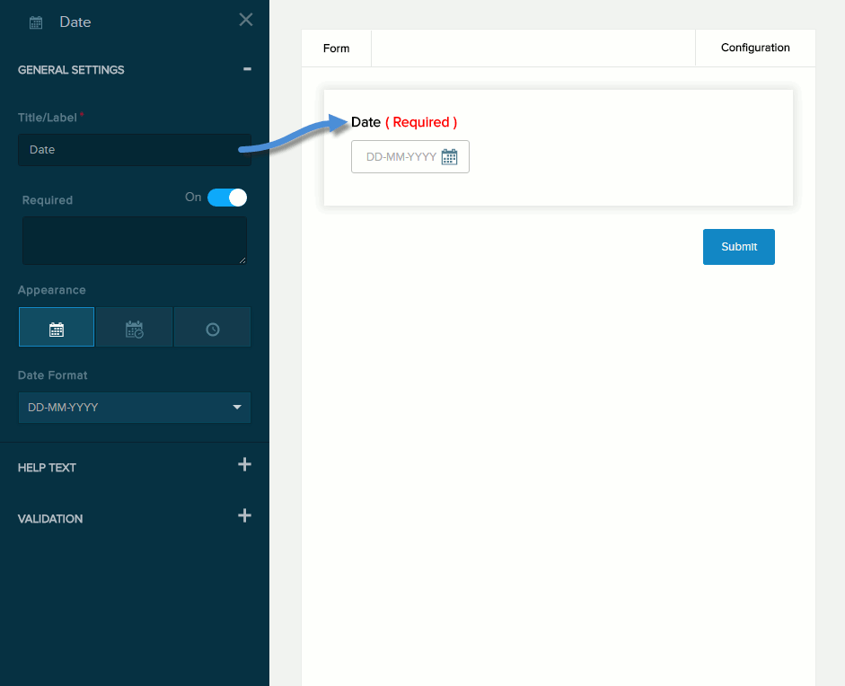 General Settings for Date / Time field