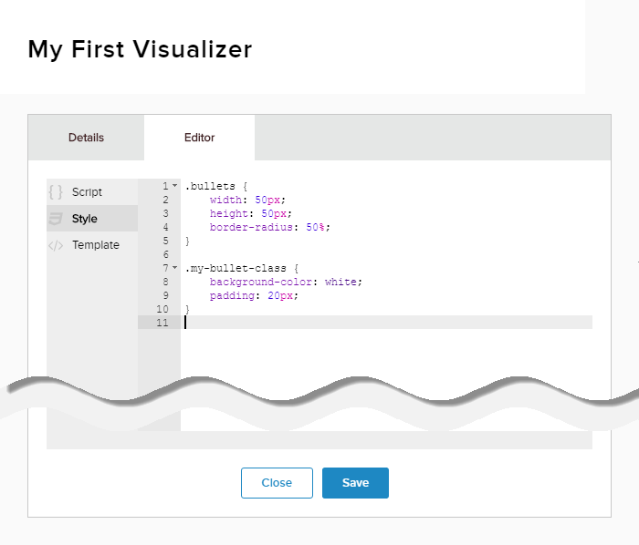 Content > Visualizers tab > Editor > Style