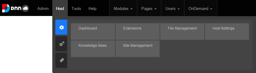 Old Control Panel/Bar menu - Host