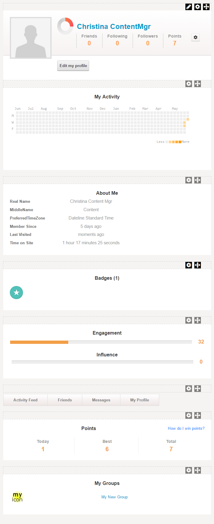 Profile Dashboard module