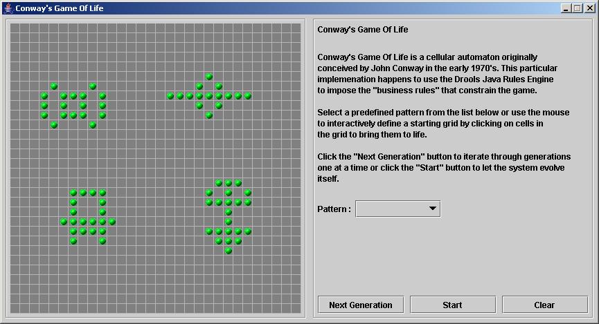 Conways Example : A running game