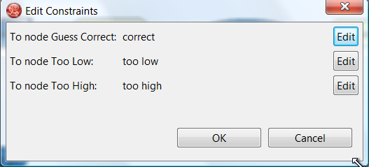 Edit Constraints for the GuessCorrect Node