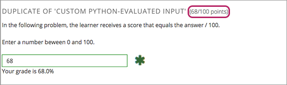 An image of a write-your-own-grader problem that provides partial credit.