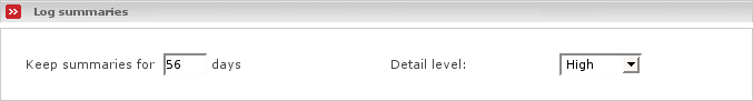 Configuration of log summaries