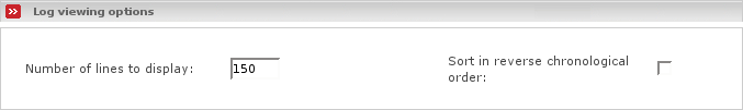 Configuration of log viewer