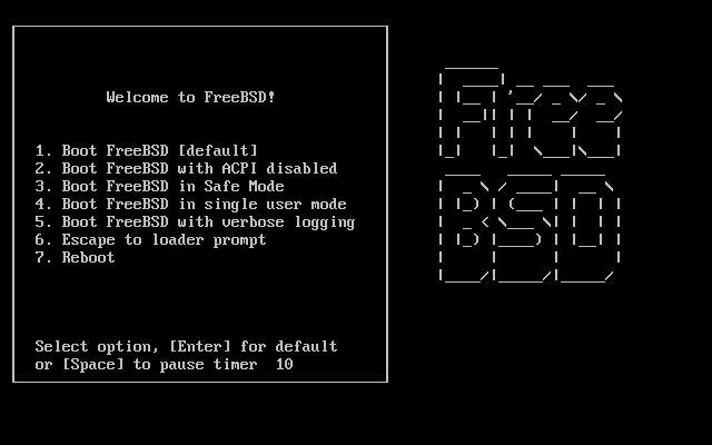 FreeBSD Boot Loader Menu