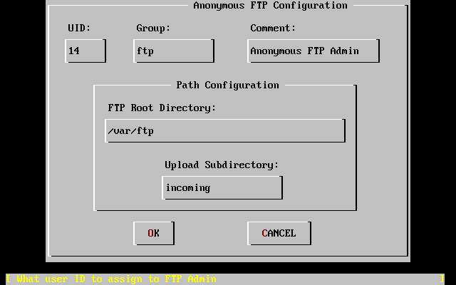 Default Anonymous FTP Configuration