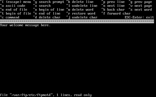 Edit the FTP Welcome Message