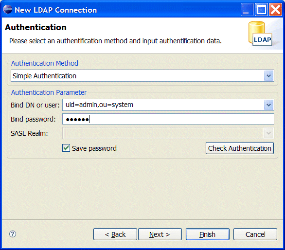 form for adding LDAP connection information