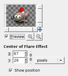 Lens Flare filter options