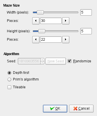 Maze filter options