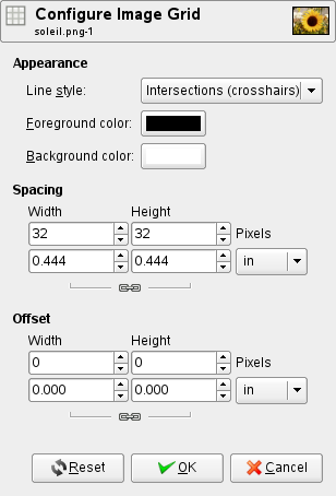 The Configure grid dialog