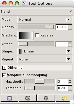 Blend tool options