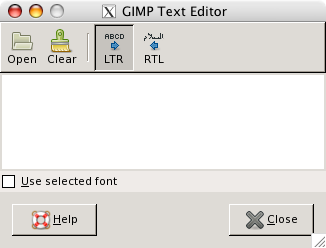 GIMP text editor