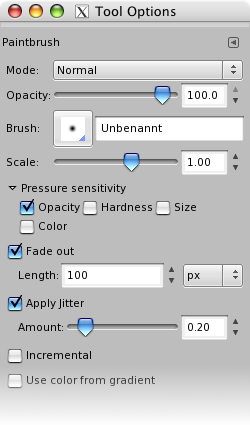 Tool Options shared by all brush tools