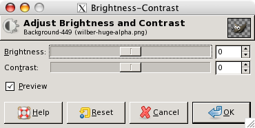 Brightness-Contrast options dialog