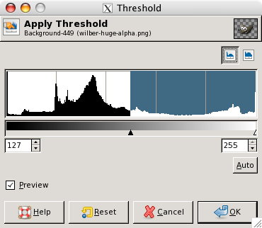 Threshold tool options