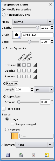 Perspective Clone tool options