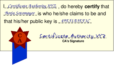 A digital certificate