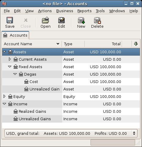 Asset Appreciation Main Window